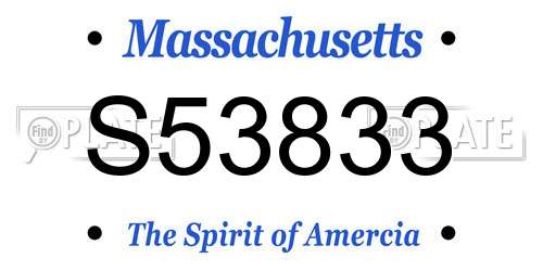 S53833 Massachusetts License Plate