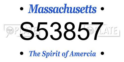 S53857 Massachusetts License Plate