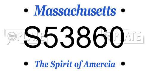 S53860 Massachusetts License Plate