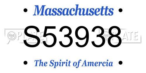 S53938 Massachusetts License Plate