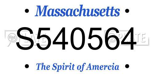 S540564 Massachusetts License Plate