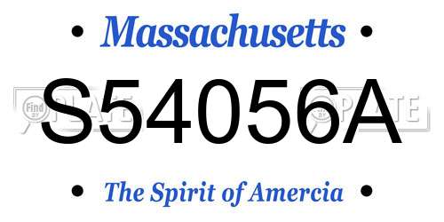 S54056A Massachusetts License Plate