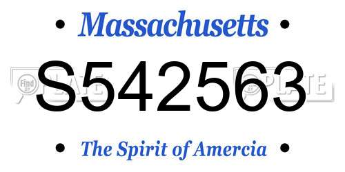 S542563 Massachusetts License Plate