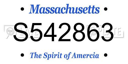 S542863 Massachusetts License Plate