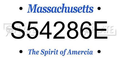 S54286E Massachusetts License Plate