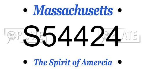 S54424 Massachusetts License Plate