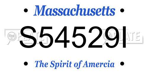 S54529I Massachusetts License Plate