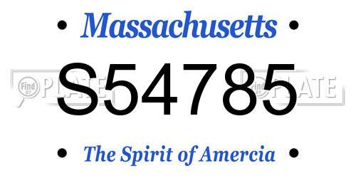 S54785 Massachusetts License Plate