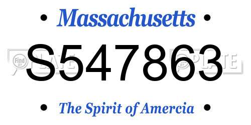 S547863 Massachusetts License Plate