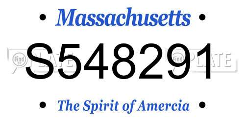 S548291 Massachusetts License Plate