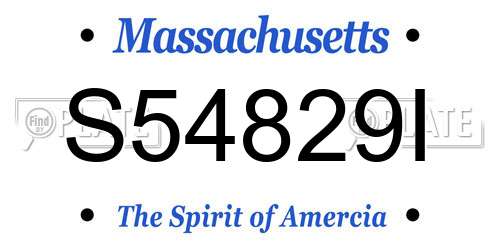 S54829I Massachusetts License Plate