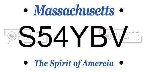 S54YBV Massachusetts License Plate