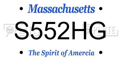 S552HG Massachusetts License Plate