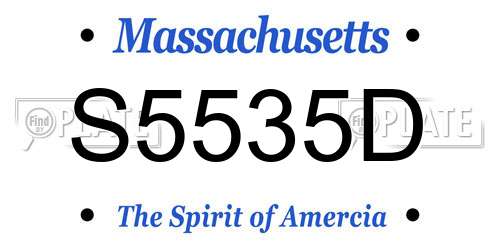 S5535D Massachusetts License Plate