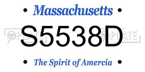 S5538D Massachusetts License Plate