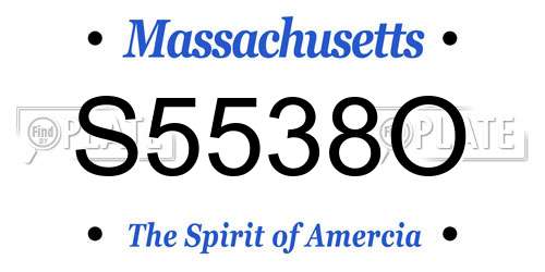 S5538O Massachusetts License Plate