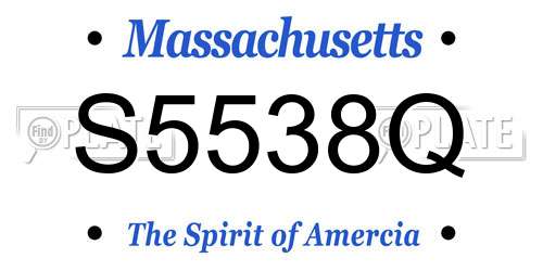 S5538Q Massachusetts License Plate