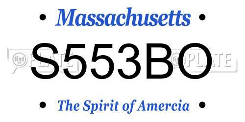 S553BO Massachusetts License Plate
