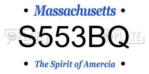 S553BQ Massachusetts License Plate