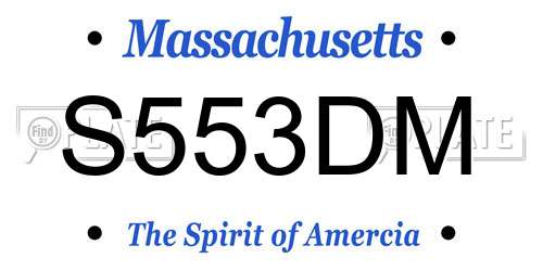 S553DM Massachusetts License Plate