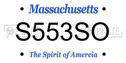 S553SO Massachusetts License Plate