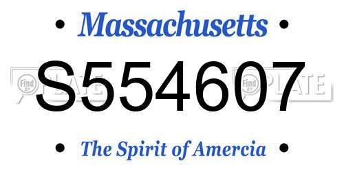 S554607 Massachusetts License Plate