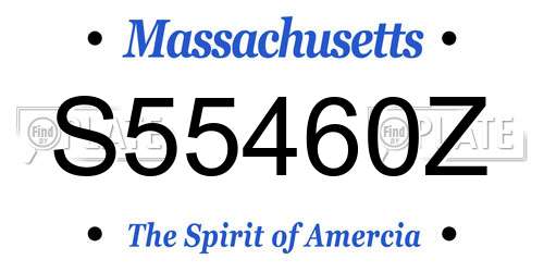 S55460Z Massachusetts License Plate