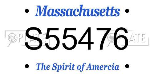 S55476 Massachusetts License Plate