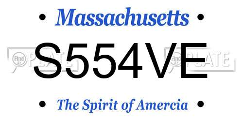 S554VE Massachusetts License Plate