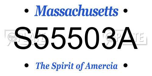 S55503A Massachusetts License Plate