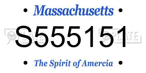 S555151 Massachusetts License Plate