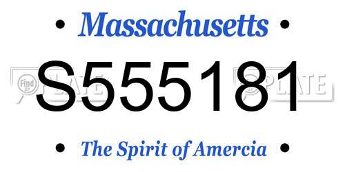 S555181 Massachusetts License Plate