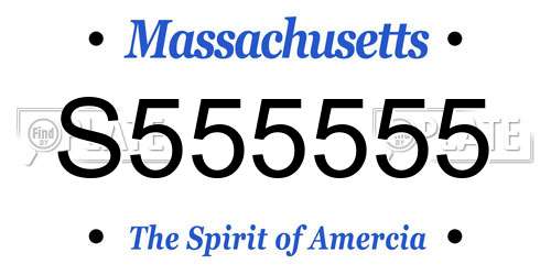 S555555 Massachusetts License Plate