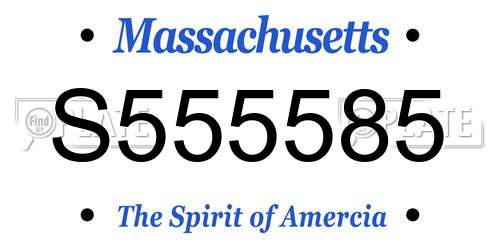 S555585 Massachusetts License Plate