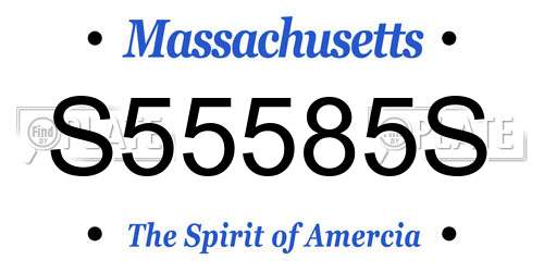 S55585S Massachusetts License Plate