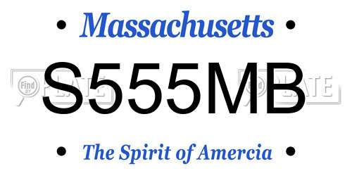 S555MB Massachusetts License Plate