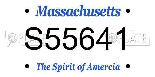 S55641 Massachusetts License Plate