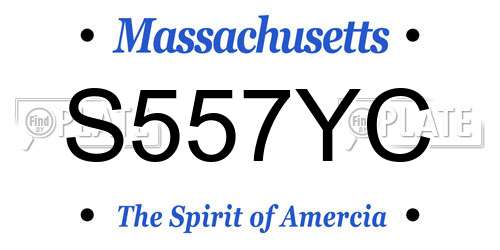 S557YC Massachusetts License Plate