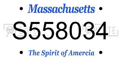 S558034 Massachusetts License Plate
