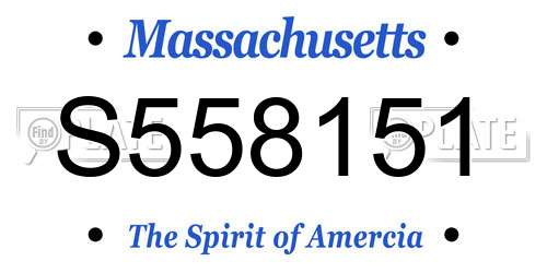 S558151 Massachusetts License Plate