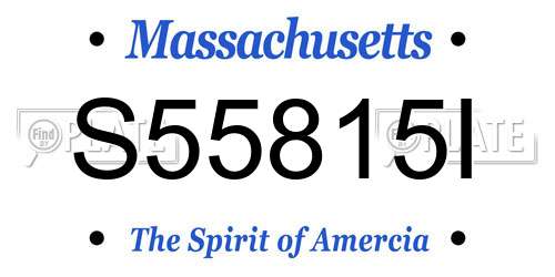 S55815I Massachusetts License Plate