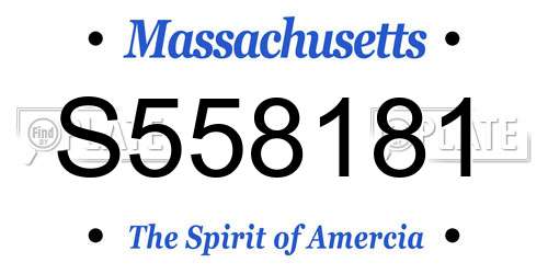 S558181 Massachusetts License Plate
