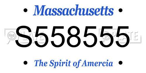 S558555 Massachusetts License Plate