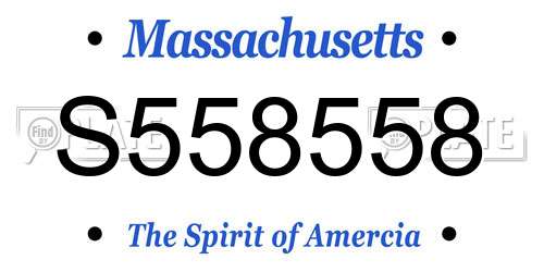 S558558 Massachusetts License Plate