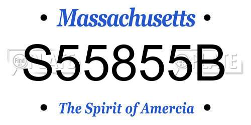 S55855B Massachusetts License Plate
