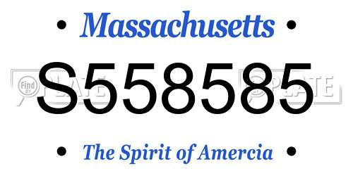 S558585 Massachusetts License Plate