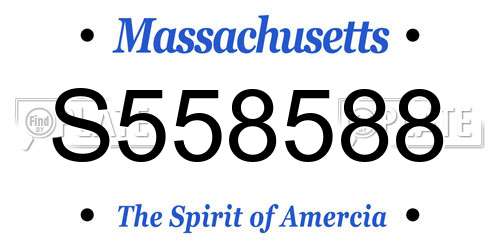 S558588 Massachusetts License Plate