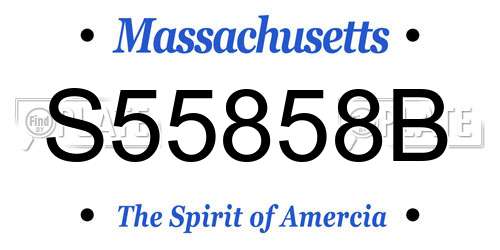 S55858B Massachusetts License Plate