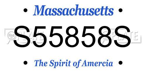 S55858S Massachusetts License Plate