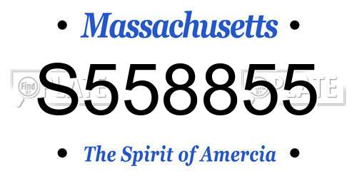S558855 Massachusetts License Plate